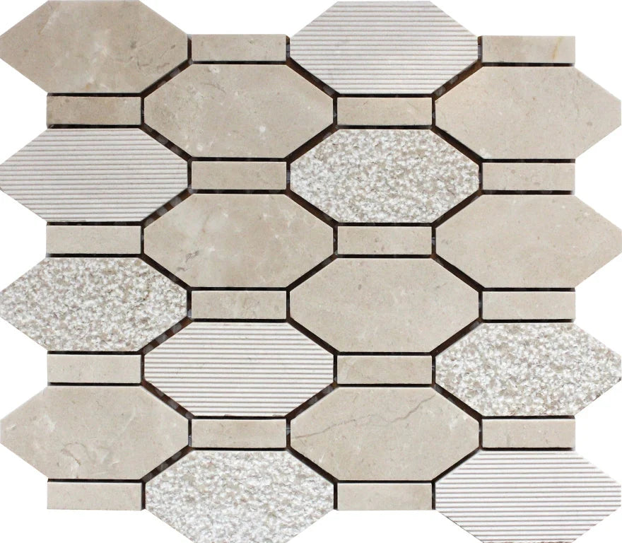 Bali Pacific Rim Crema Crema Marfil Mosaic Tile | stoneandtiledepot.com
