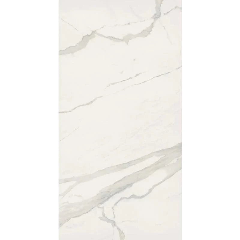 Bianca Calacatta 24x48 Polished Rectified Porcelain Tile.