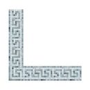 Bianco Carrara Polished Marble Greek Key Corner (Carrara w/ Blue-Gray).