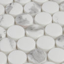 Bianco Penny Round Mosaic Tile - stoneandtiledepot.com