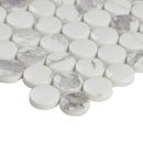 Bianco Penny Round Mosaic Tile - stoneandtiledepot.com