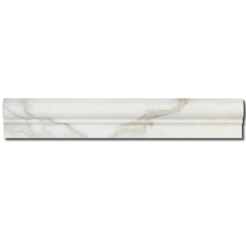 Calacatta Gold Marble 2x12 1 Step Chairrail Honed Liner.