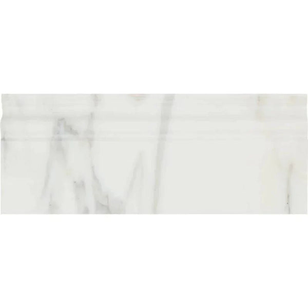 Calacatta Gold Marble 4 3/4x12 Honed Baseboard Molding.