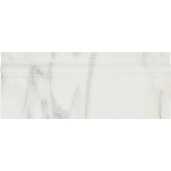 Calacatta Gold Marble 4 3/4x12 Polished Baseboard Molding.