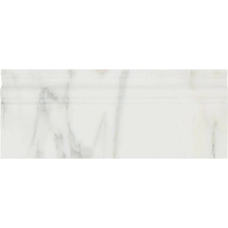 Calacatta Gold Marble 4 3/4x12 Polished Baseboard Molding.
