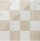 beige and ivory natural stone checkerboard kitchen floor