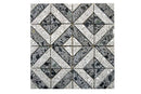 Cross terrazzo grey and black mosaic tile with geometric layout