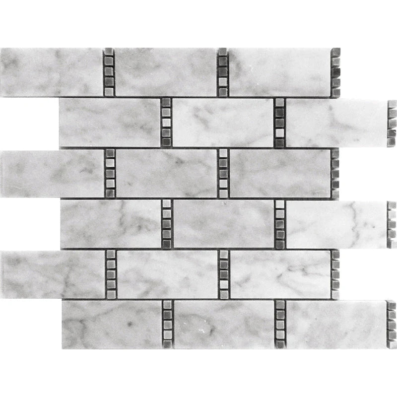 Dc Metro Arlington Bianco Carrara/ Bardiglio Nuvolato Mosaic Tile.
