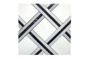 Dolomite and Ania Black marble mosaic tile with geometric polished pattern