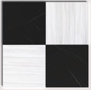 black and white marble checkerboard bathroom floor tile