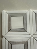 Honed marble square strip mosaic tile for shower walls and bathroom designs