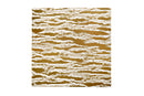 Dore Waves textured white marble decorative tile with flowing gold wave detailing