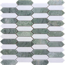 DUBLIN Mint Green, Thassos Mix Mosaic Tile - stoneandtiledepot.com