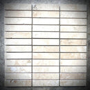 Ivory Travertine 1x4 Filled and Honed Mosaic Tile