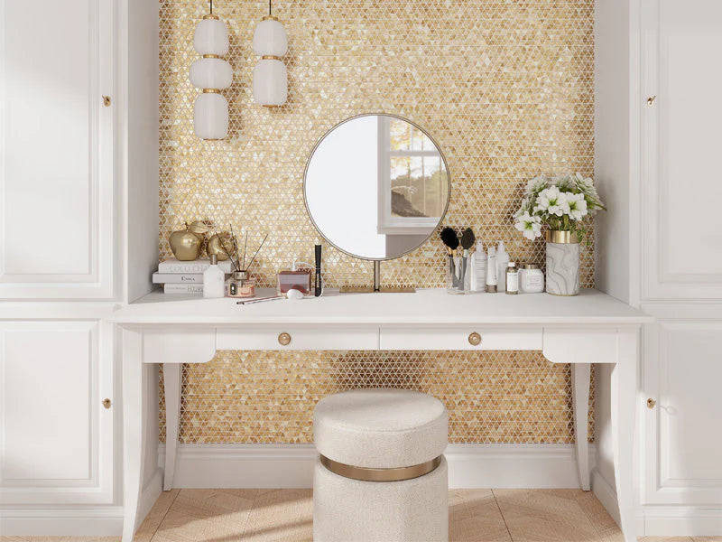 GOLD TRIANGLE Mosaic Tile - stoneandtiledepot.com