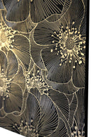 Golden Blossom Nero floral mosaic tile by Mythology Tile featuring an 18x18 decorative design for wall accents.