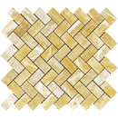 Honey Onyx 1x2 Herringbone Polished Mosaic Tile.