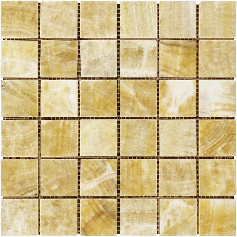 Honey Onyx 2x2 Polished Mosaic Tile.