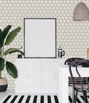 Ivory 2x2 Hexagon 12x12 Porcelain Mosaic Tile - Onlinetileshop.com