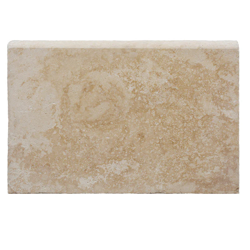 Ivory Travertine 16x24 5cm Tumbled Pool Coping.