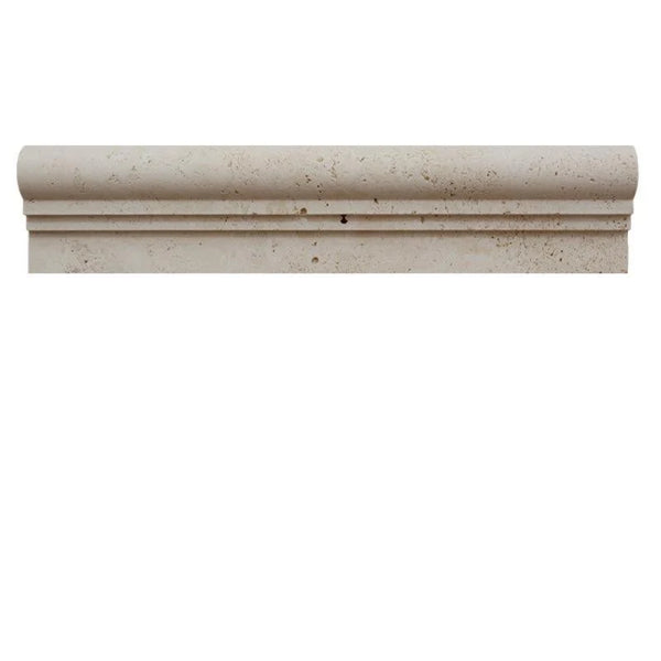 Ivory Travertine 2.5x12 2 Step Ogee-2 Liner.