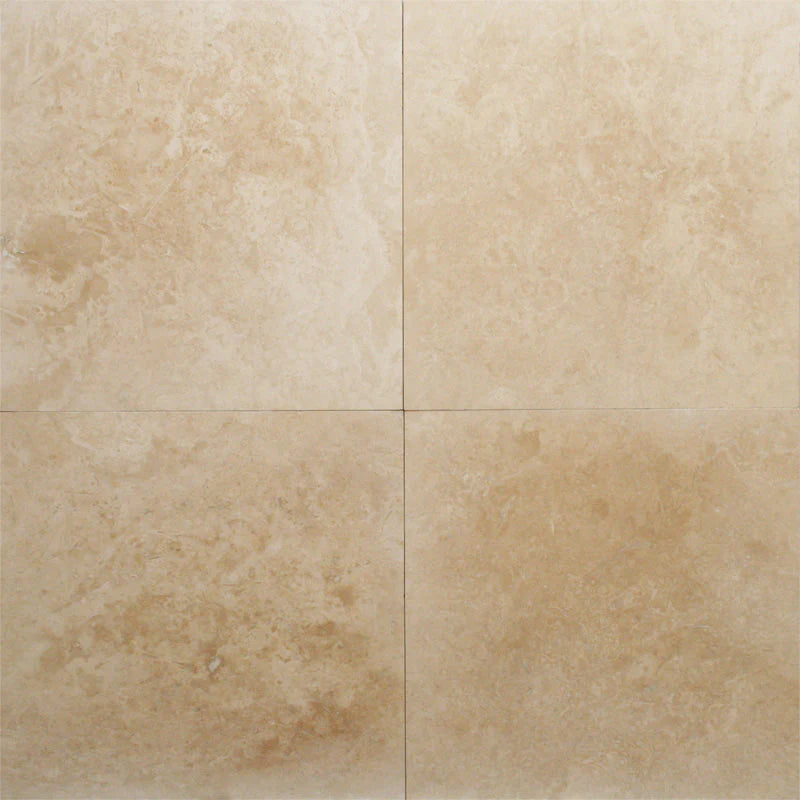Ivory Travertine 24x24 Filled and Honed Tile.