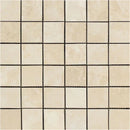 Ivory Travertine 2x2 Filled and Honed Mosaic Tile.