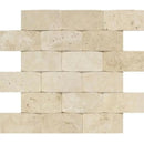 Ivory Travertine 2x4 Wavy Mosaic Tile.