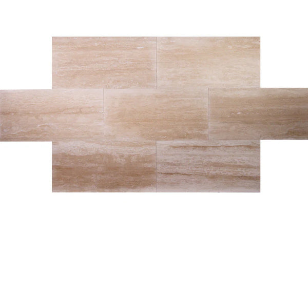 Ivory Travertine Vein Cut 12x24 Polished Tile.