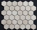 Ivory Travertine 2x2 Hexagon Honed Mosaic Tile