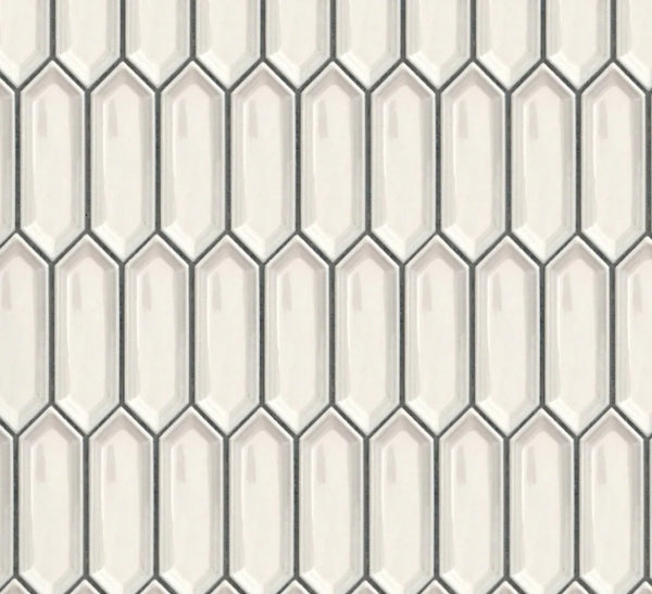 Ivy Ivory Picket Porcelain Mosaic Tile - Onlinetileshop.com