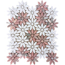 KRISTIANSAND Thassos, Norway Rose Mosaic Tile - stoneandtiledepot.com