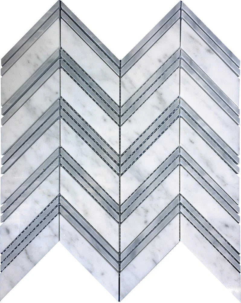 Marbella Altamirano Bianco Carrara / Bardiglio Nuvolato Mosaic Tile.