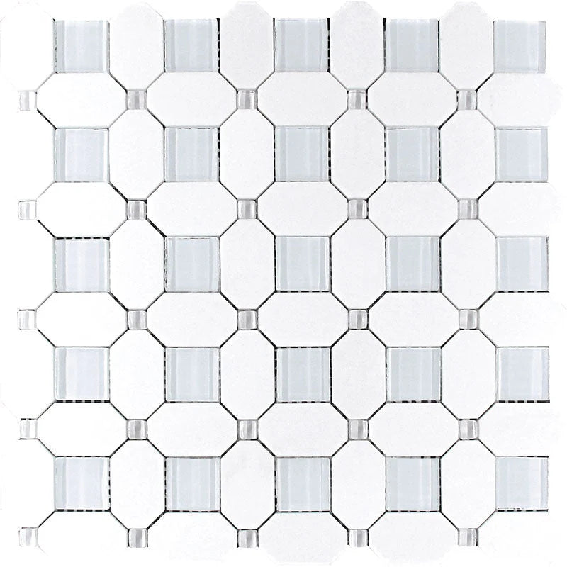 Mykonos Paraga Thassos/glass Mosaic Tile.
