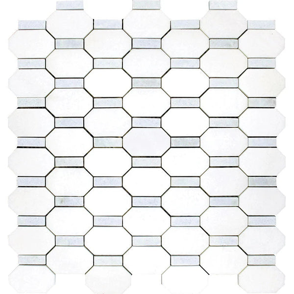 Mykonos Samos Thassos/blue Celeste Mosaic Tile.