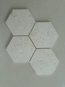 Shellstone Myra 6 Hexagon Tile Honed Mosaic Tile with natural shellstone texture