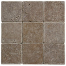 Noce Travertine 4x4 Tumbled Tile.