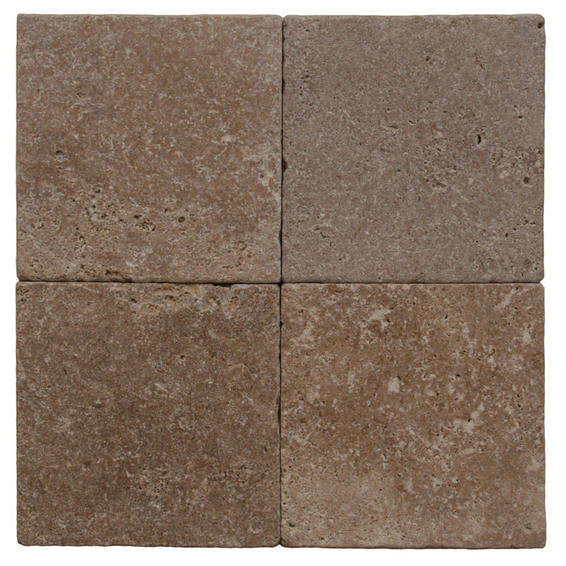Noce Travertine 6x6 Tumbled Tile.