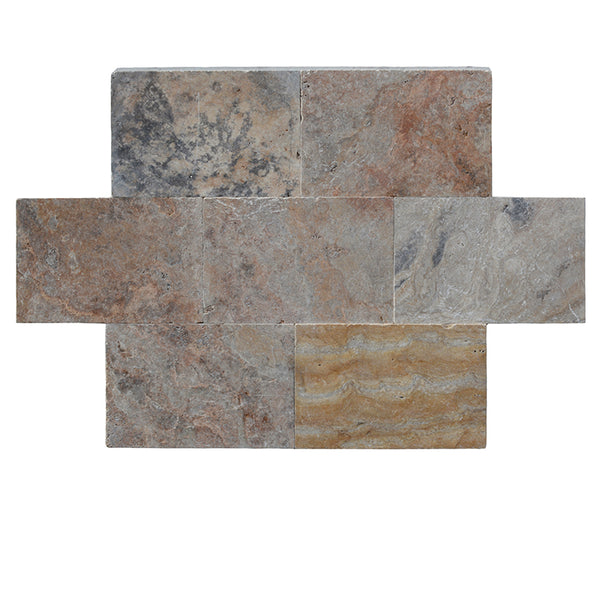 Scabos Travertine 16x24 3cm Tumbled Paver.