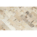 1x2  Split-faced Philadelphia Travertine Brick Mosaic Tile.