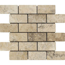 2x4 Tumbled Philadelphia Travertine Brick Mosaic Tile.