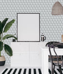 Cloud Silver 2x2 Hexagon 12x12 Porcelain Mosaic Tile - Onlinetileshop.com