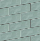 Jade Green 2x6 Beveled Brick Porcelain Mosaic Tile - Onlinetileshop.com