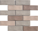 Lace 2x6 Undulated Brick Porcelain Mosaic Tile - Onlinetileshop.com