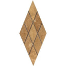 3x6 Honed Noce Travertine Deep-Beveled Diamond Mosaic Tile.