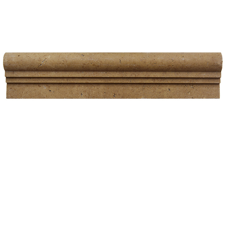 Noce Travertine 2 1/2x12 2 Step Ogee Liner.