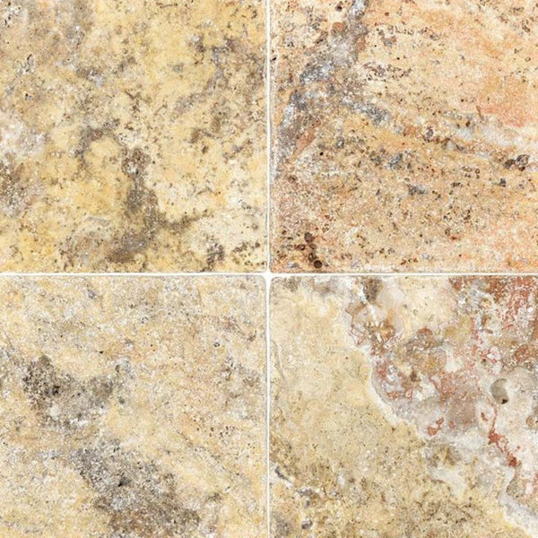 Scabos Travertine 6x6 Tumbled Tile.