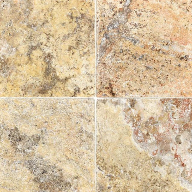 Scabos Travertine 6x6 Tumbled Tile.