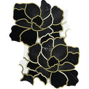 THEODORA Nero Marquina, Thassos White, Brass Mix Mosaic Tile - stoneandtiledepot.com
