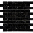 Nero Marquina Marble 1x2 Polished Mosaic Tile.